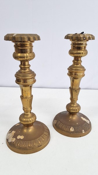 Lot 1288 - BRASS CANDLESTICKS