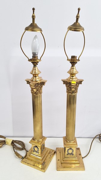 Lot 1370 - BRASS TABLE LAMPS