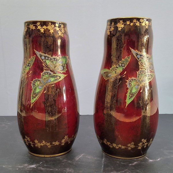 Lot 1181 - CROWN DEVON LUSTRE VASES