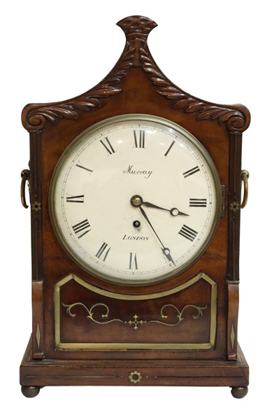 Lot 134 - GEORGIAN MANTEL CLOCK