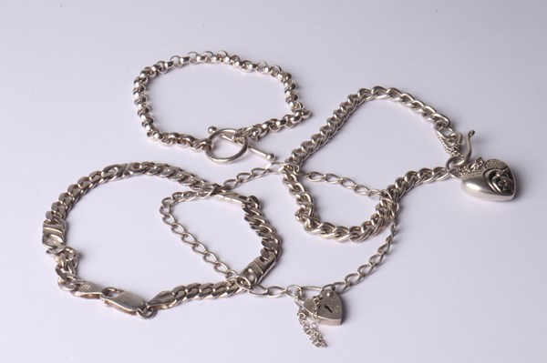 Lot 1006 - SILVER BRACELETS