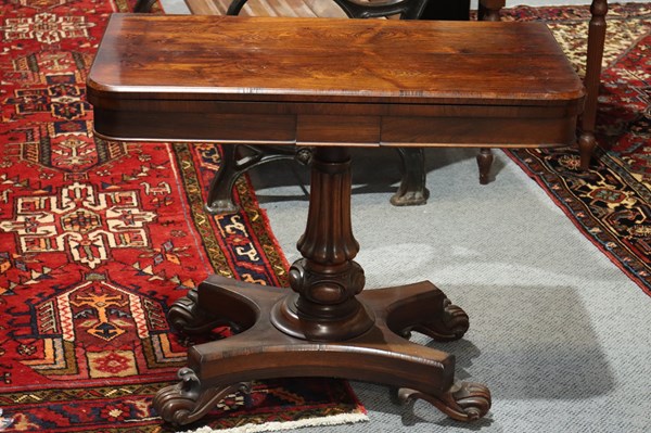 Lot 130 - MAHOGANY GAMES TABLE