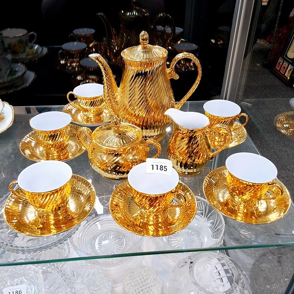 Lot 1185 - GILT COFFEE SERVICE