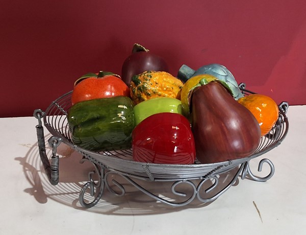 Lot 1346 - BASKET AND FRUIT