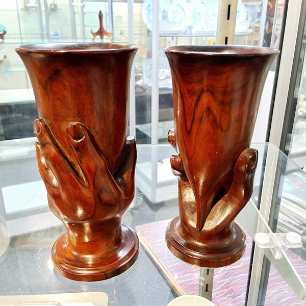 Lot 1184 - CARVED GOBLETS