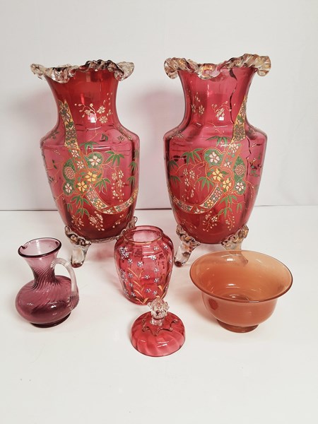 Lot 1330 - CRANBERRY GLASS