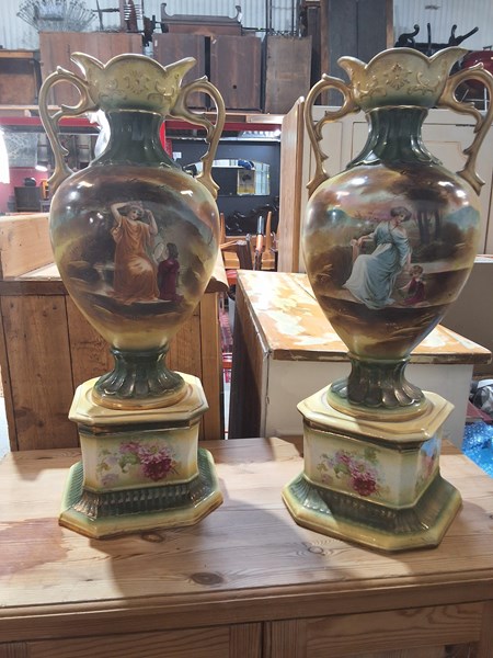 Lot 297 - PAIR OF VASES