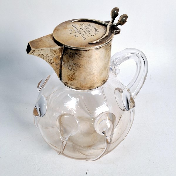 Lot 1043 - SILVER MOUNTED GLASS JUG