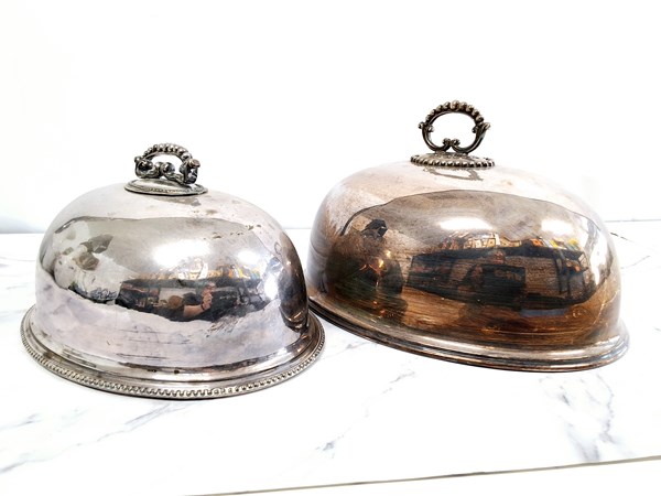 Lot 1252 - SILVERPLATE CLOCHES