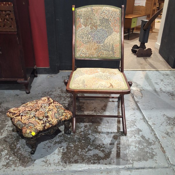 Lot 176 - CHAIR AND STOOL