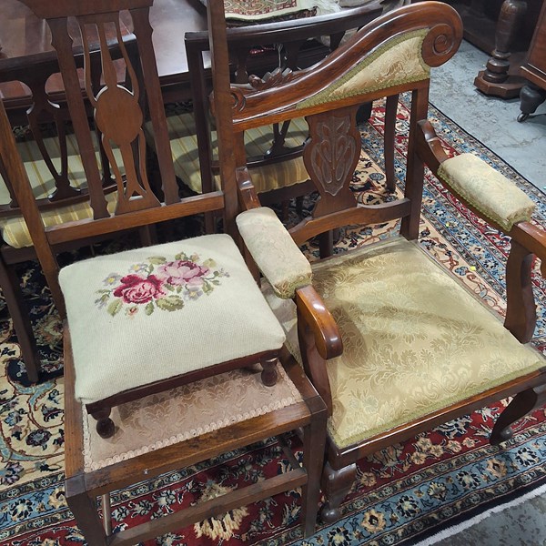 Lot 232 - CHAIRS AND STOOL