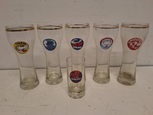 Lot 1262 - FOOTBALL GLASSES