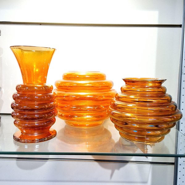 Lot 1368 - CARNIVAL GLASS VASES