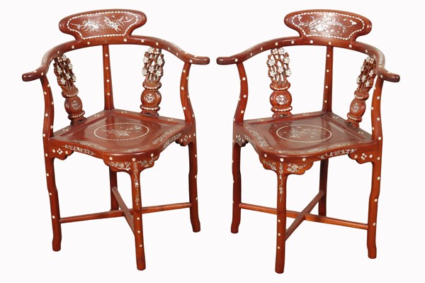 Lot 3 - PAIR OF CORNER CHAIRS