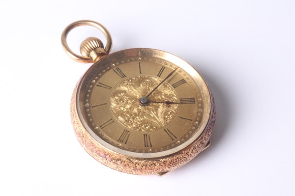 Lot 1067 - GOLD FOB WATCH