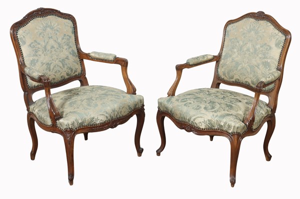 Lot 61 - TWO FRENCH ARMCHAIRS