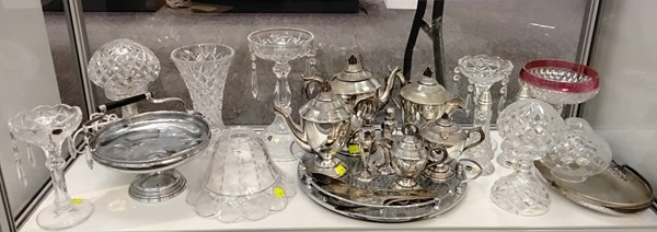 Lot 1284 - CRYSTAL & SILVER PLATE