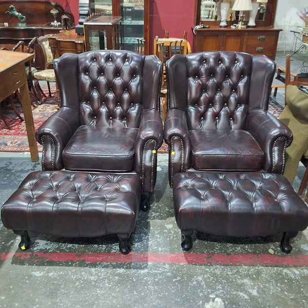 Lot 28 - LIBRARY ARMCHAIRS