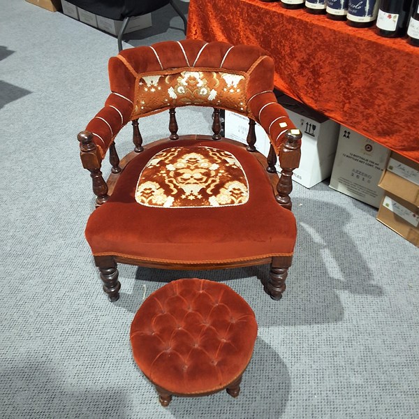 Lot 412 - CHAIR AND STOOL