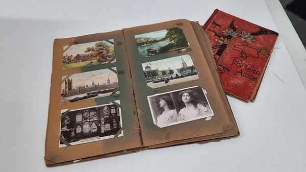 Lot 1132 - POSTCARD ALBUMS