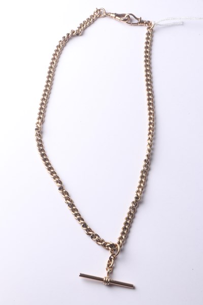 Lot 1007 - GOLD WATCH CHAIN