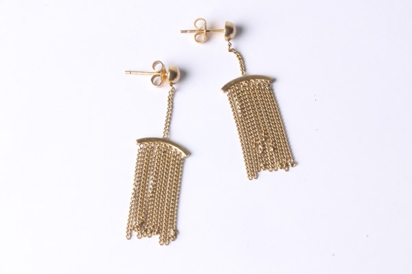 Lot 1010 - GOLD EARRINGS