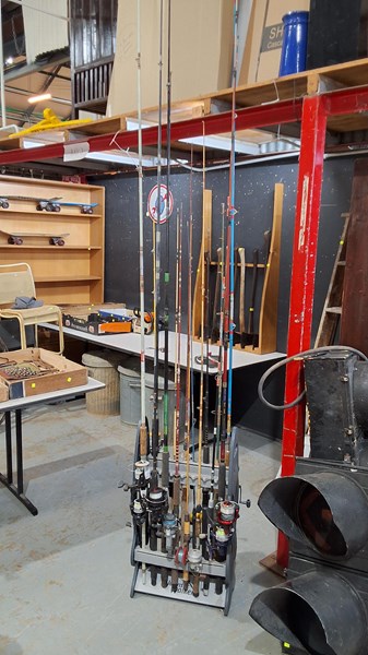 Lot 286 - RACK OF FISHING RODS