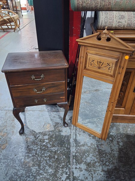 Lot 222 - BEDSIDE AND MIRROR