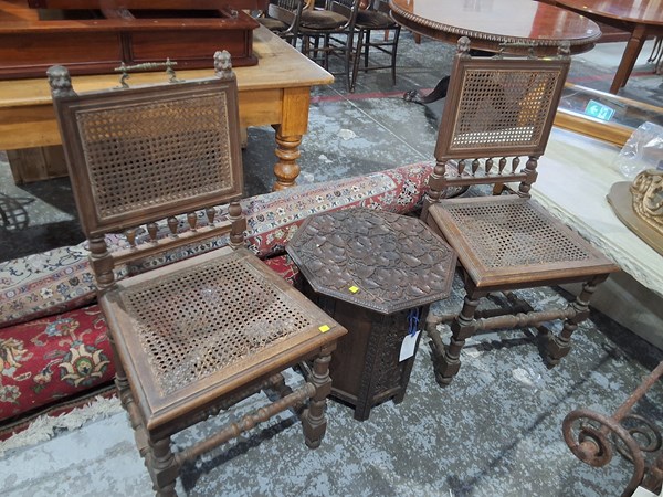 Lot 106 - CHAIRS AND TEA TABLE