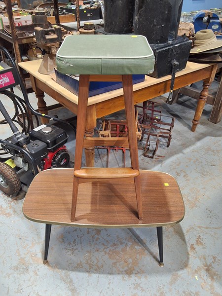 Lot 339 - STOOL AND TABLE