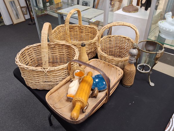 Lot 1245 - CANE BASKETS AND MORE