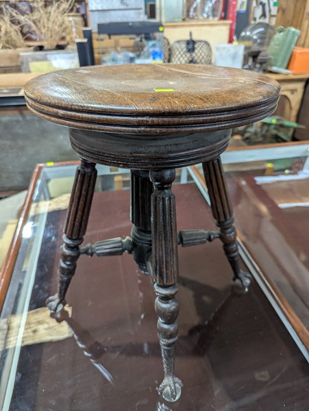 Lot 266 - PIANO STOOL
