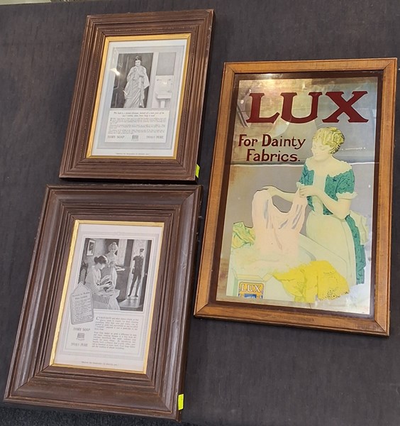 Lot 1411 - ADVERTISING MIRROR & PRINTS