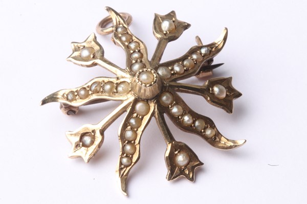 Lot 1010 - GOLD PENDANT/BROOCH