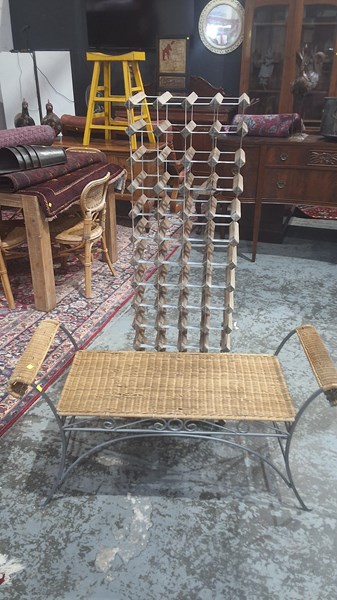 Lot 271 - WINE RACK AND STOOL