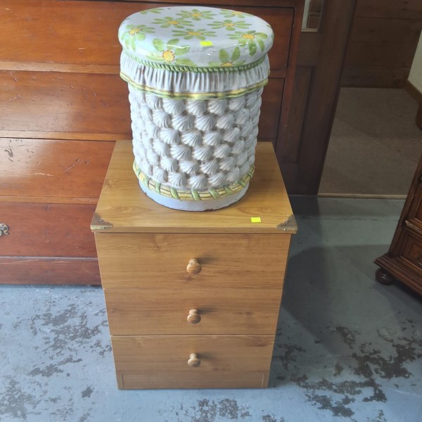 Lot 60 - BEDSIDE AND STOOL