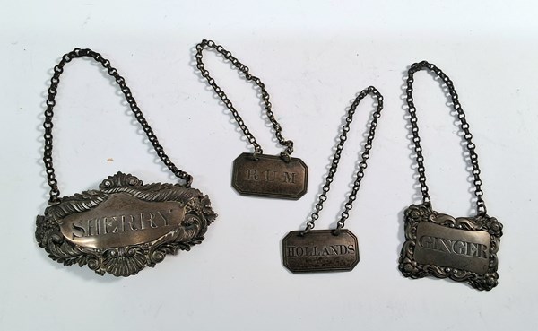 Lot 1029 - SILVER DECANTER LABELS