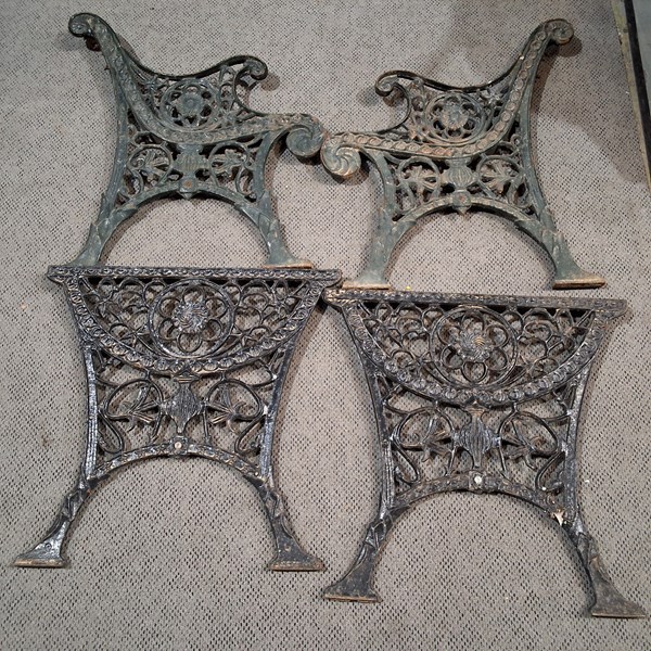 Lot 470 - BENCH AND TABLE ENDS