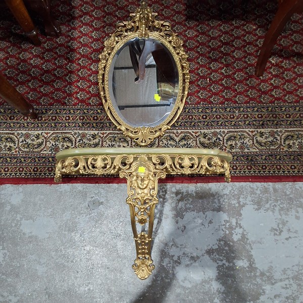 Lot 151 - CONSOLE AND MIRROR