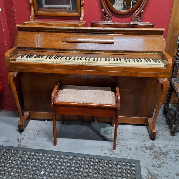 Lot 71 - PIANO AND STOOL