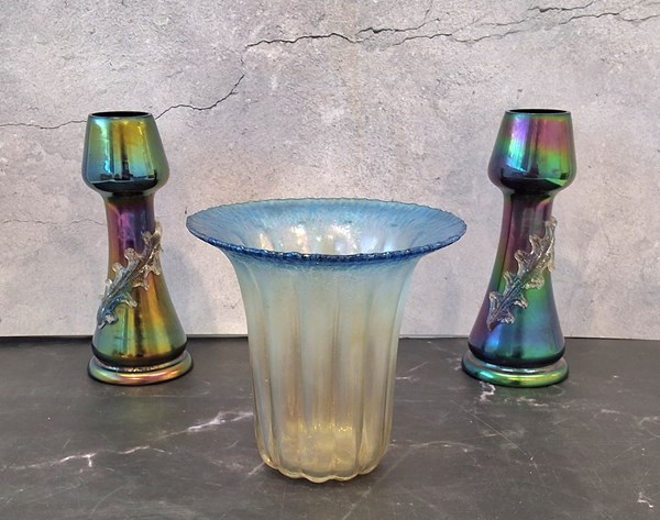 Lot 1222 - BOHEMIAN GLASS VASES