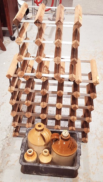 Lot 438 - WINE RACKS AND DEMIJOHH LOT