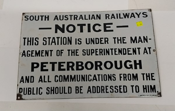 Lot 1242 - SA RAILWAY SIGN