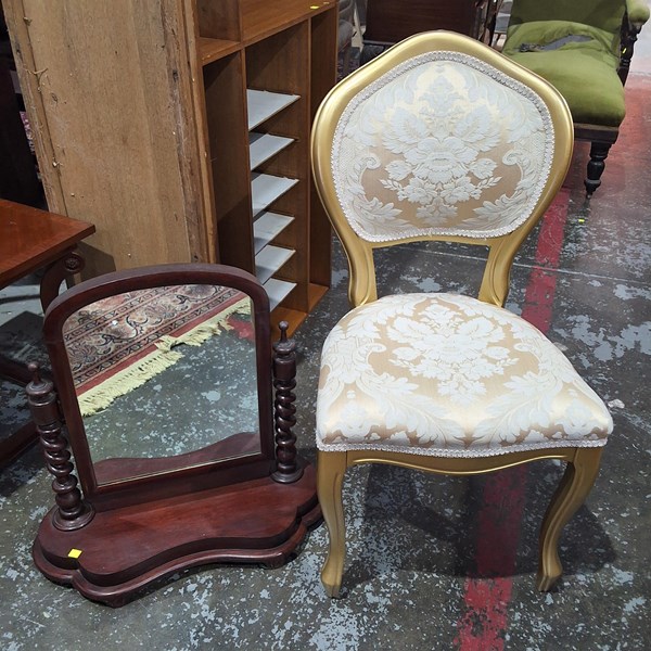 Lot 101 - CHAIR AND MIRROR