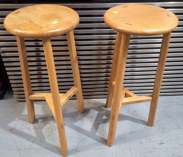 Lot 380 - OAK BAR STOOLS