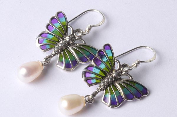 Lot 1005 - BUTTERFLY EARRINGS