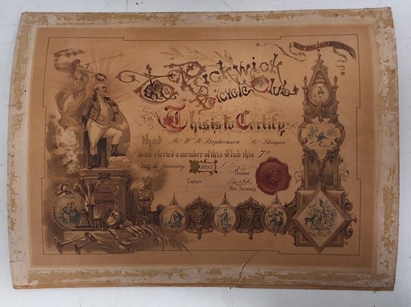 Lot 1093 - CYCLING CERTIFICATE