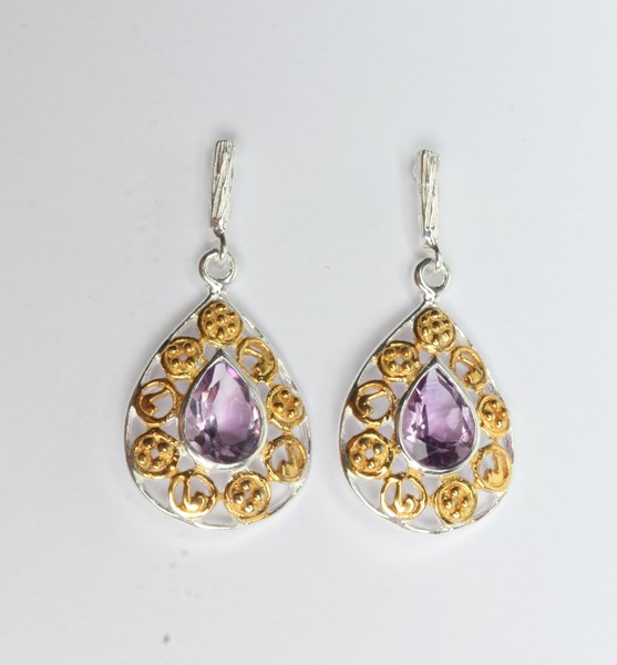 Lot 1015 - SILVER EARRINGS