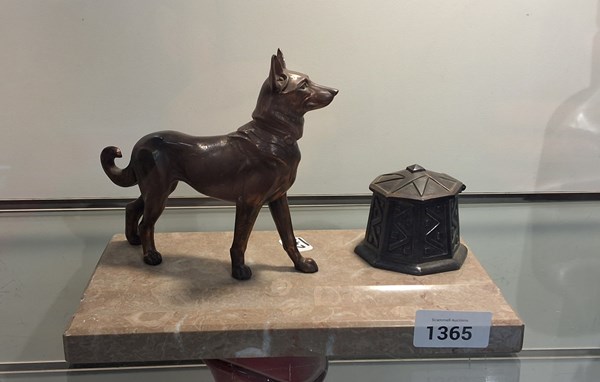 Lot 1266 - SPELTER INKWELL