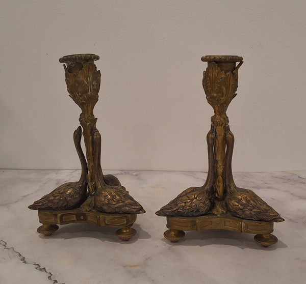 Lot 1331 - BRONZE CANDLESTICKS